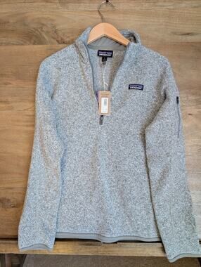 Patagonia Better Sweater Womens M Gray Long Sleeve 1/4 Zip Pullover 25618 NWT